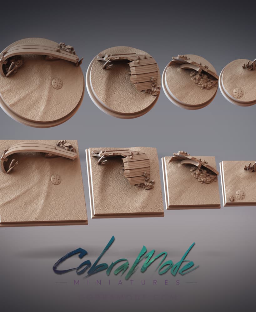 Shipwreck Base Pack (8pcs) - Round and Square Versions 3d model