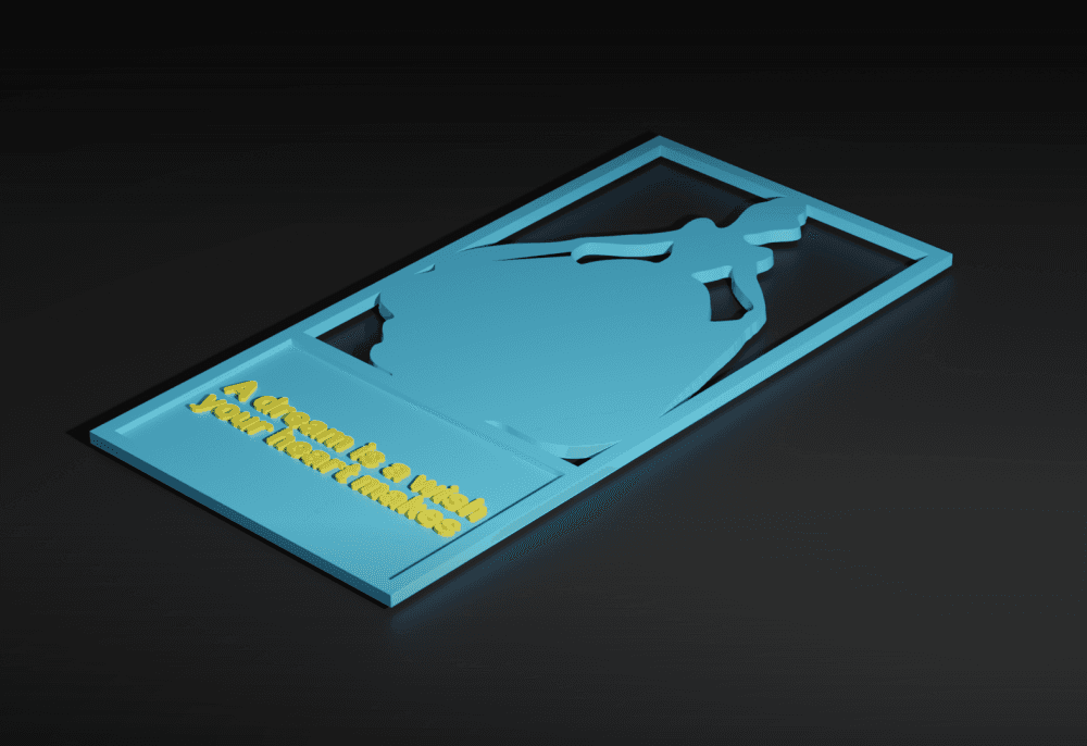 Cinderella bookmark 3d model
