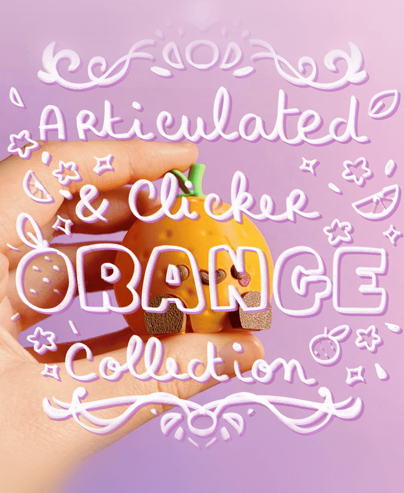 Cute Articulated & Clicker Orange | No AMS | Print-in-place | Support-free 3d model