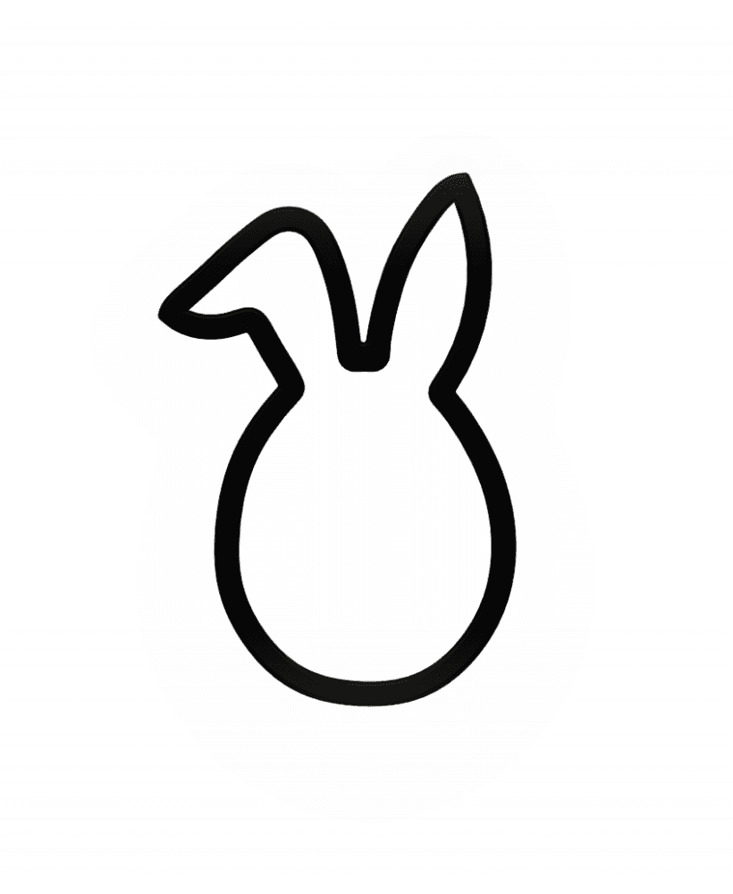 Egg with Bunny Ears Cookie Cutter STL File - 4 inches 3d model