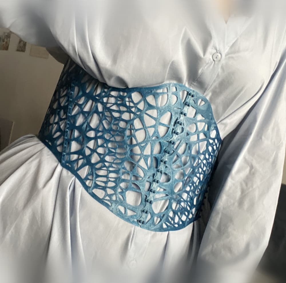 Double Voronoi Corset Belt – Modular 3D-Printed Fashion 3d model