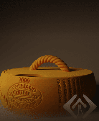 Box in the shape of Parmigiano Reggiano 3d model