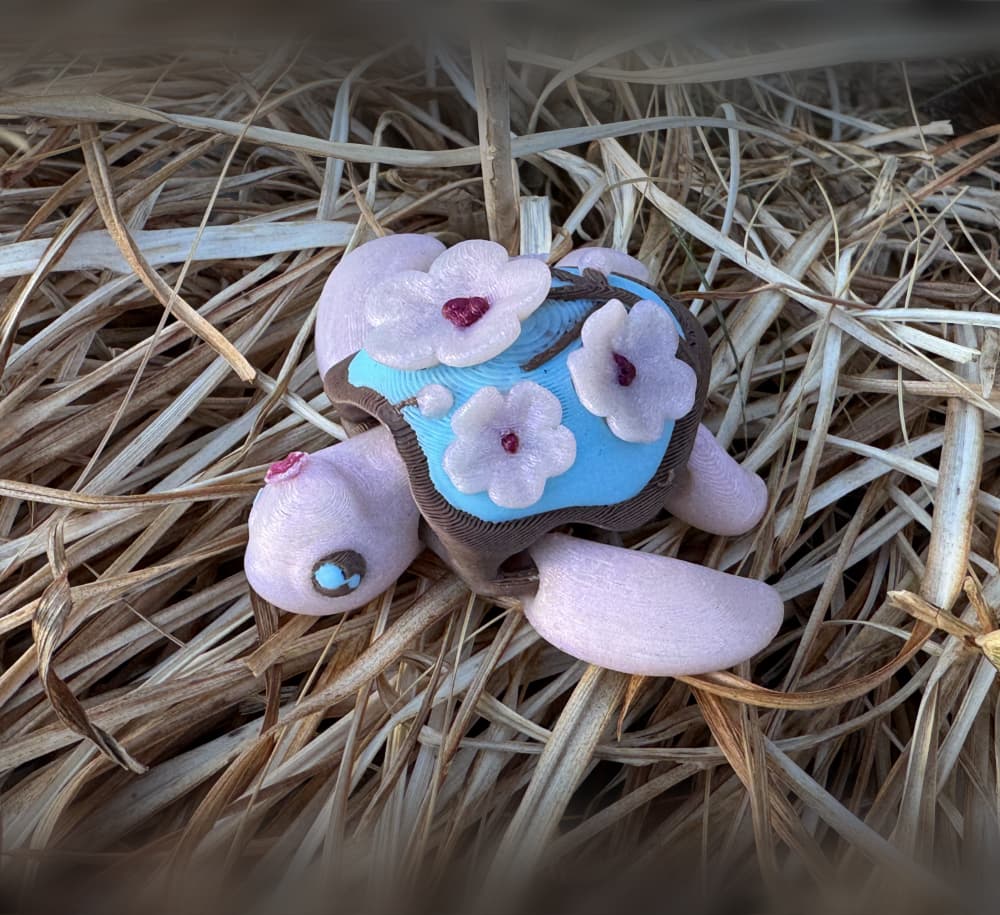 Cherry Blossom Turtle 3d model