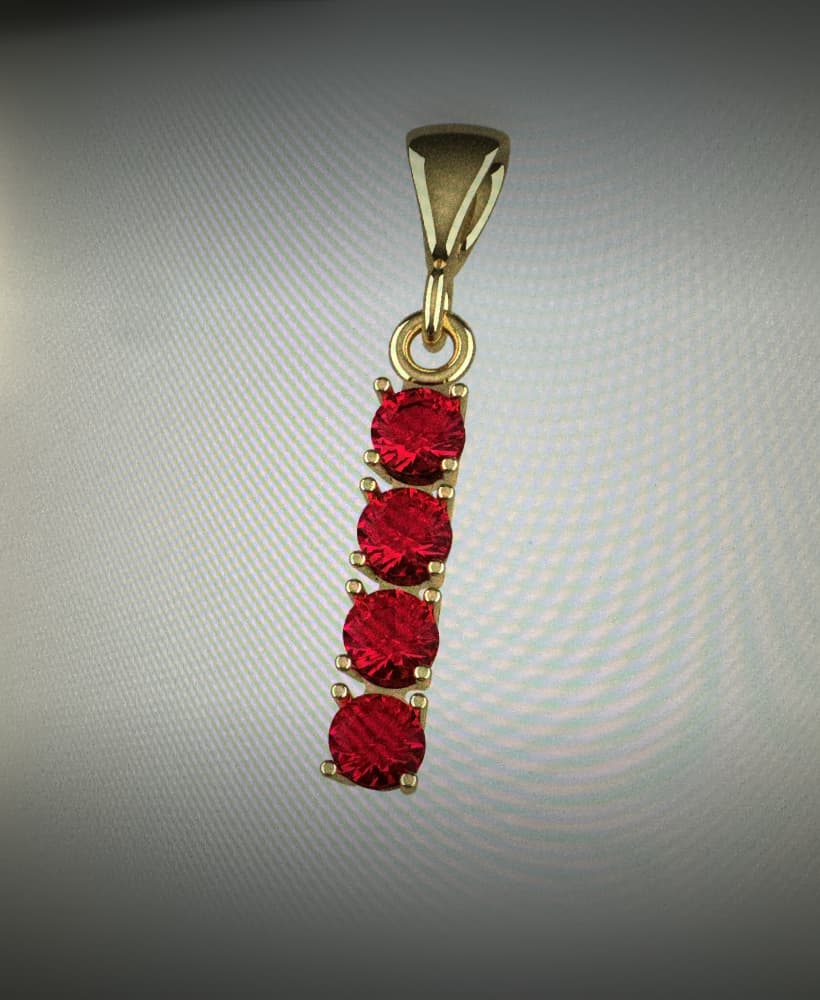 Vertical Pendant for Five Round Brilliant Stones.stl 3d model
