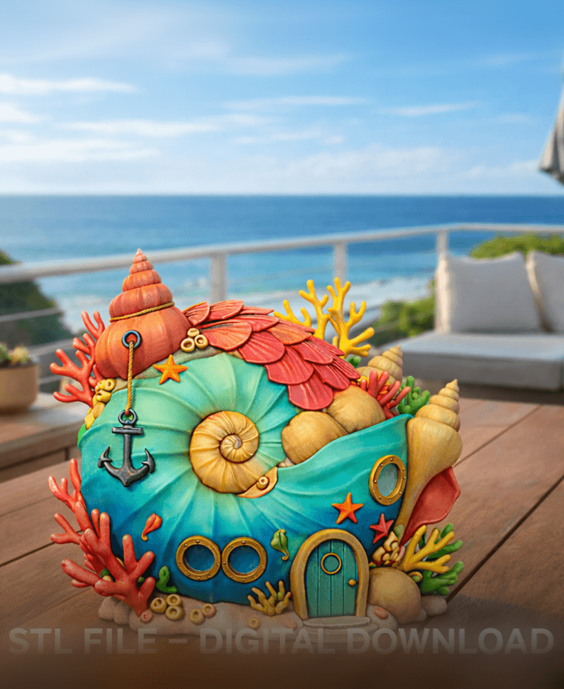 Ocean Shell House – STL File for 3D Printing 3d model