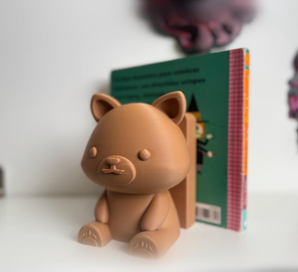 Cute Bear Bookend Kids Bookshelf Holder Nursery Decor Easy 3D Print 3d model