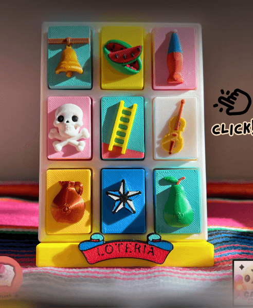 Lotería Clicker Tabla – 12-Card Mexican Bingo Fidget Board 3d model