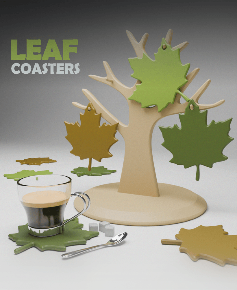 Leaf Coaster Tree 3d model