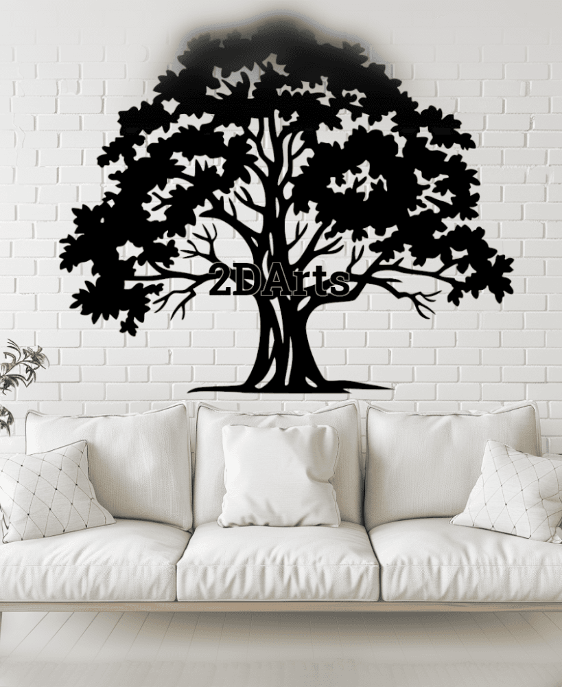 Tree 2D Wall Art/Window Art - Digital STL & SVG File for 3D Printing or Laser Cutting 3d model
