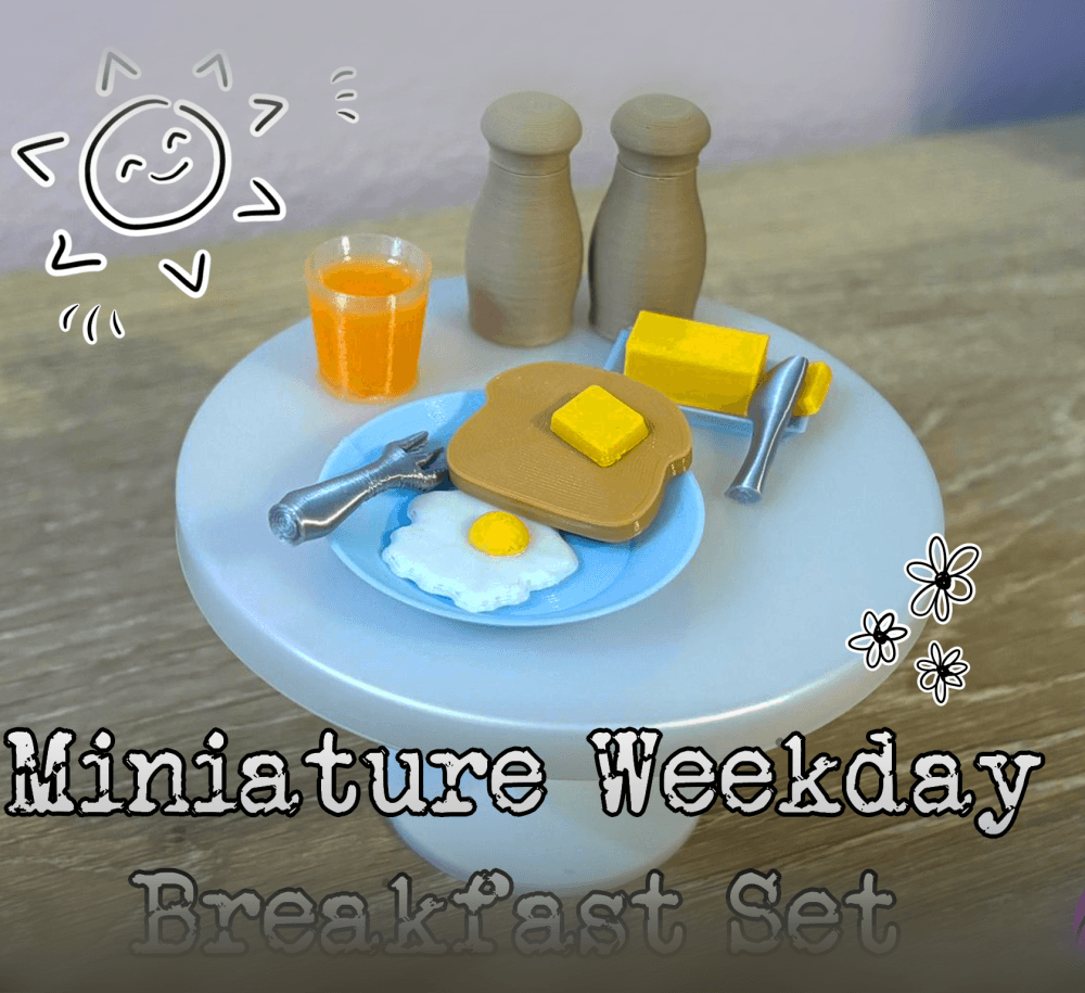 Miniature Weekday Breakfast Set 3d model