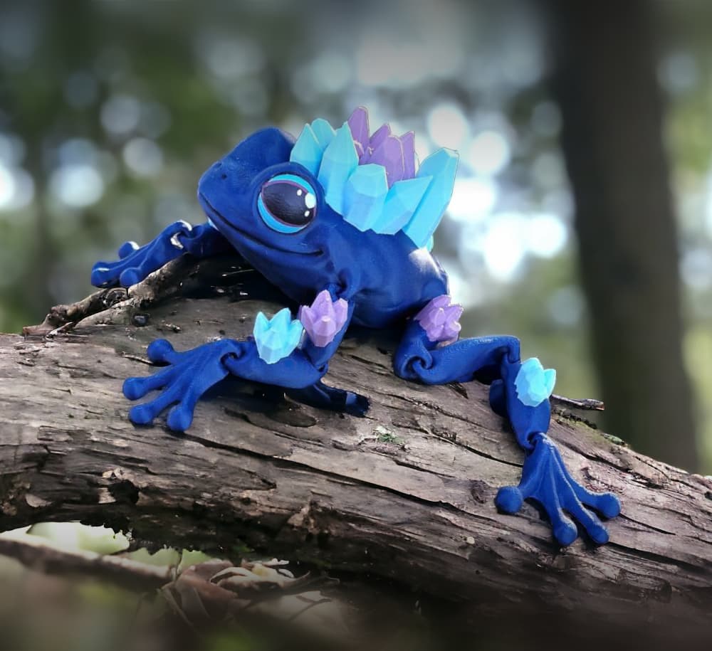 Frog Flexi Articulated Crystal Frog - seperate parts + single 3mf 3d model