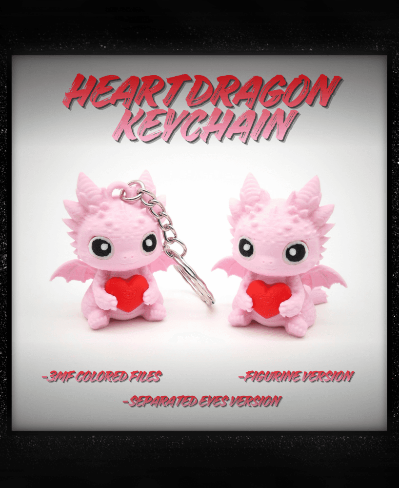 Heart Baby Dragon Keychain & Figurine 3d model