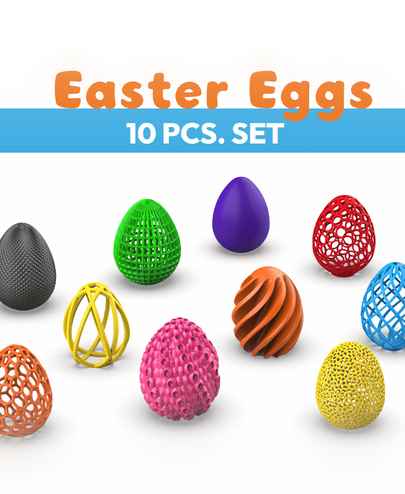 Easter Eggs 10 pcs. Set, Easter Egg Gift, 3D Printing for Decoration, 3D Dragon Eggs, 3D Home Decor 3d model