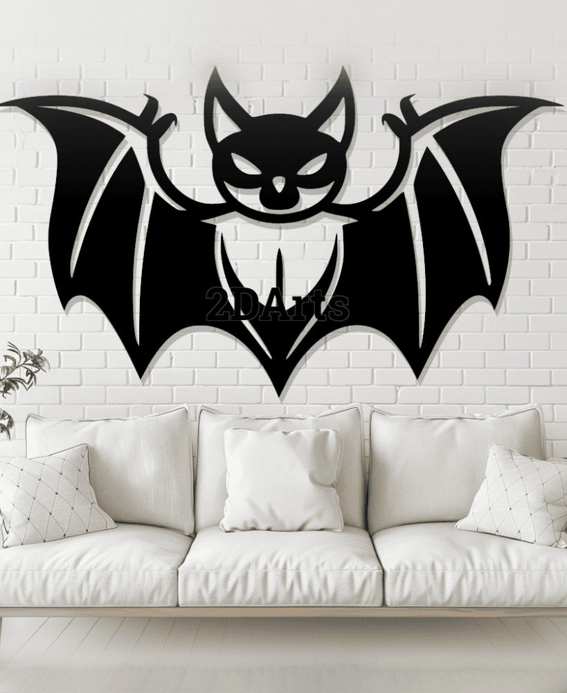 Cartoon Bat Silhouette Wallart 3d model