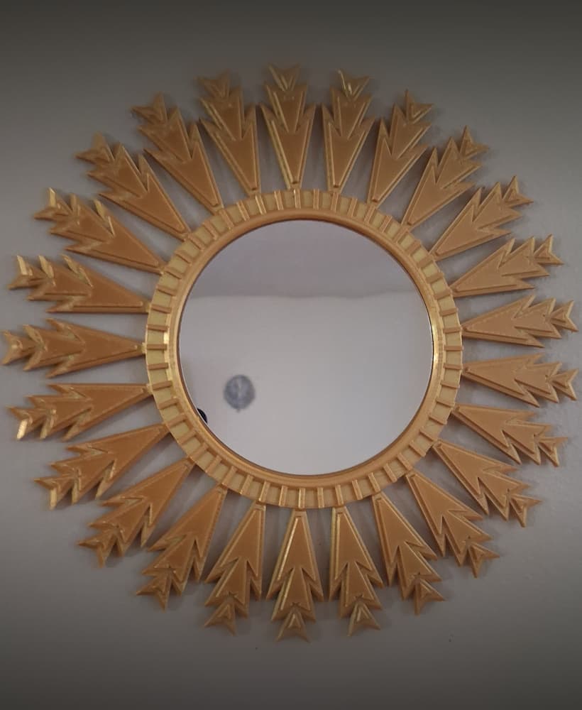 1950s Art Deco Star Burst Wall Mirror 3d model