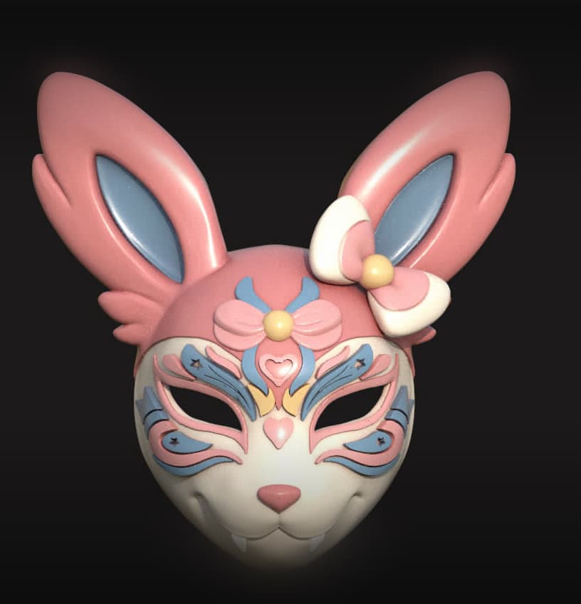 Sylveon Kitsune Mask 3d model