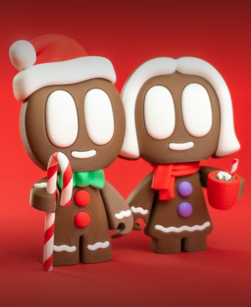 Gingerbread Blobs - Mini Modular Articulated Art Toy 3d model