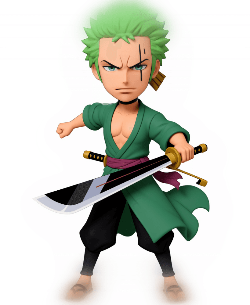 Zoro Chibi - One Piece Swordsman 3D Model 3d model