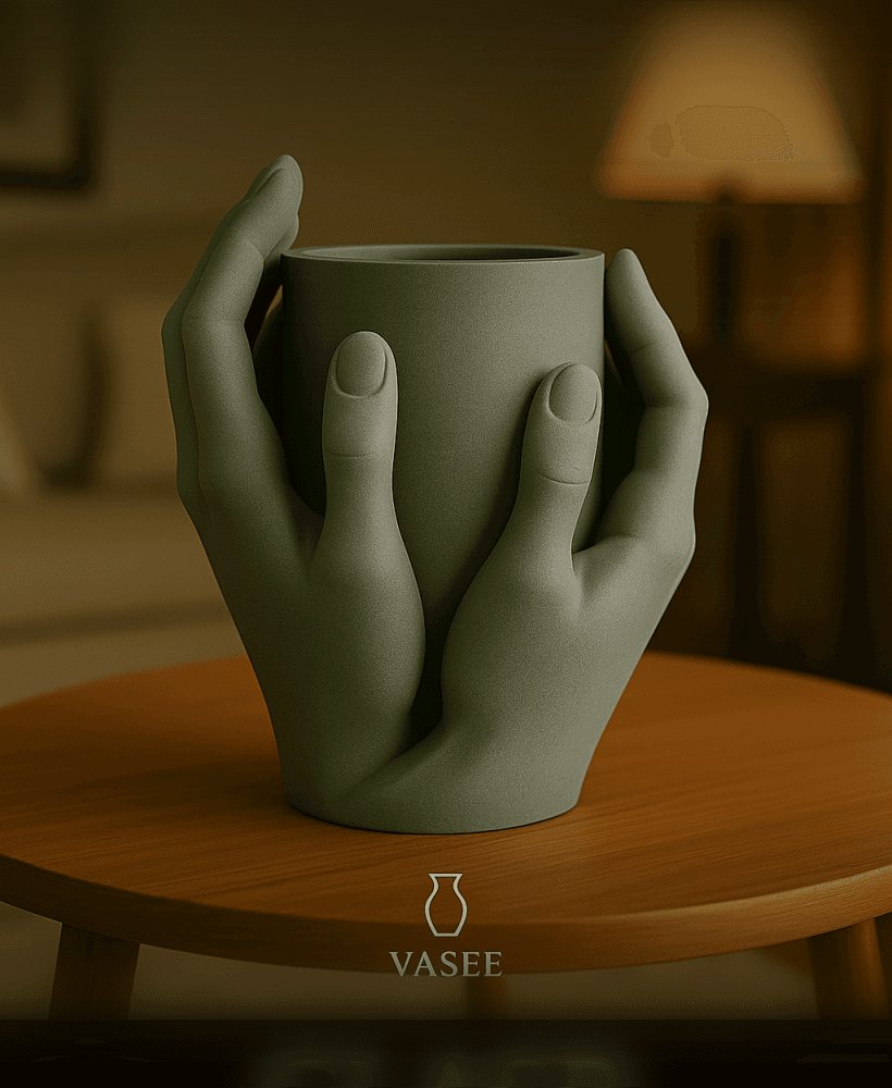 Hand-shaped vase art organizer for caring touch 3d model