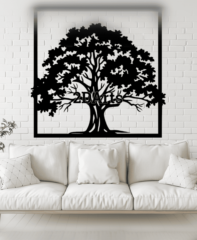 Tree 2D Wall Art/Window Art - Digital STL & SVG File for 3D Printing or Laser Cutting 3d model