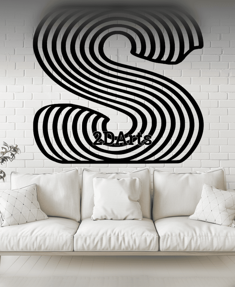 S Art 2D Wall Art/Window Art - Digital STL & SVG File for 3D Printing or Laser Cutting 3d model