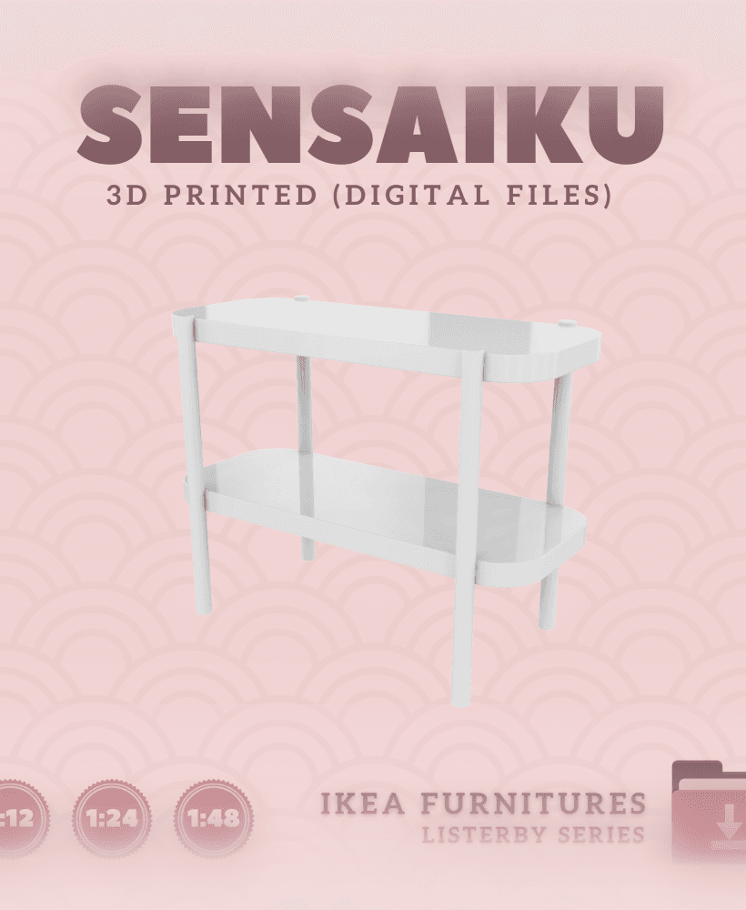 Miniature Replica 02. LISTERBY Console Table for Miniature Dollhouse - IKEA - 3D Print Instant Downl 3d model
