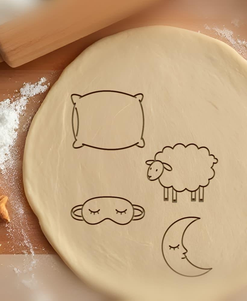 Sleeping Set Cookie Cutter, Biscuit Cutter 3d model