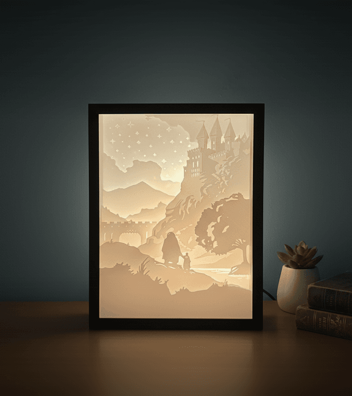Harry Potter Hogwarts Shadow Box 3d Lamp 3d model