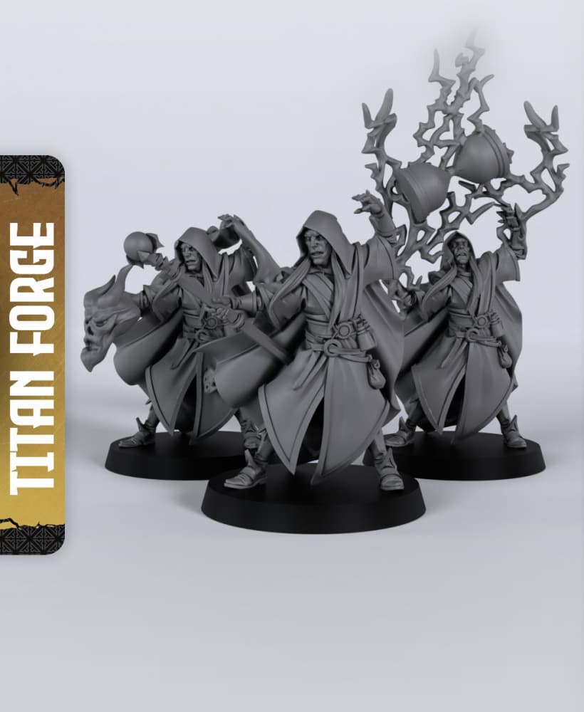 Human Male Warlock - With Free Dragon - 5e DnD Inspired for RPG and Wargamers 3d model