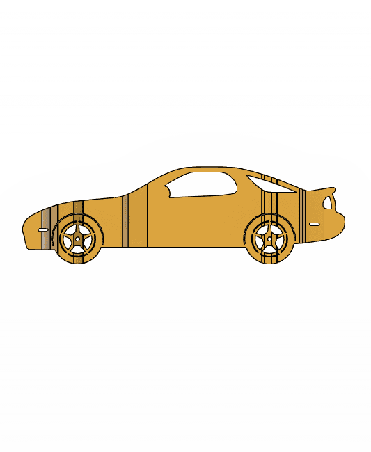 RX7 3D Car Flip Art Desk Display 3d model