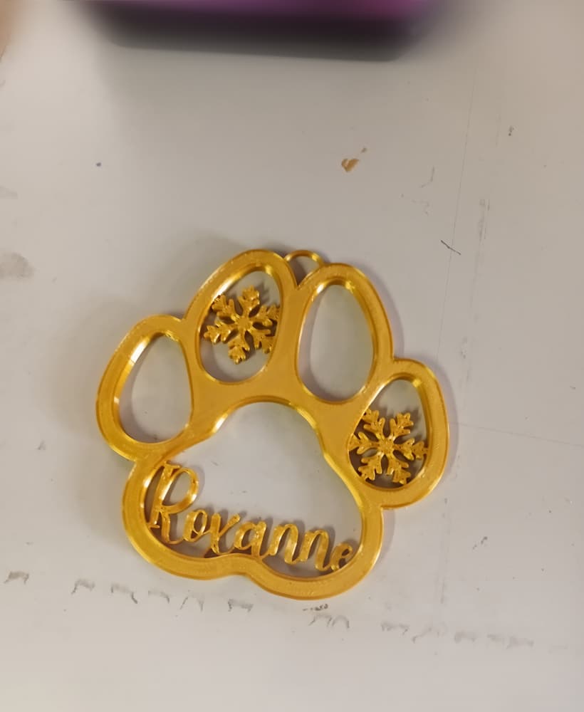 Roxanne Pet Dog Paw Print Christmas Ornament Decoration 3d model