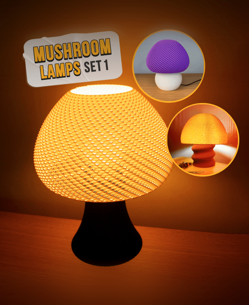 Mushroom Lamps Set 1 3d model