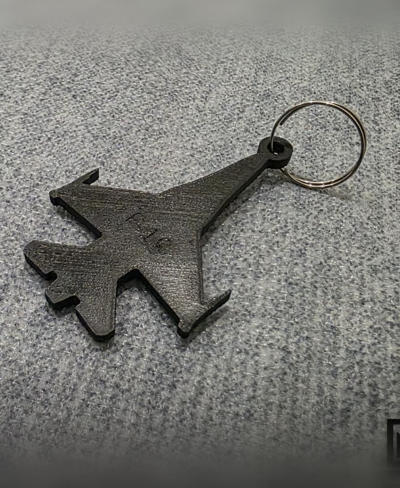 F-16 Fighting Falcon Keychain Silhouette 3d model