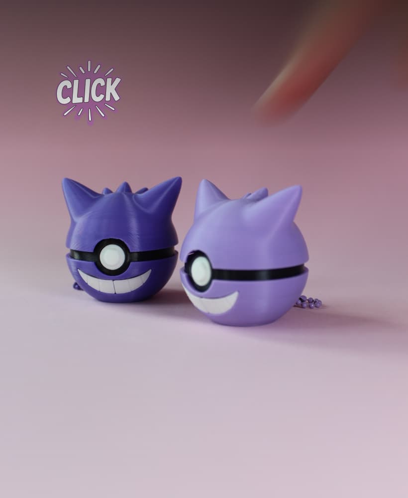 Gengar Ball Fidget Clicker Keychain 3d model