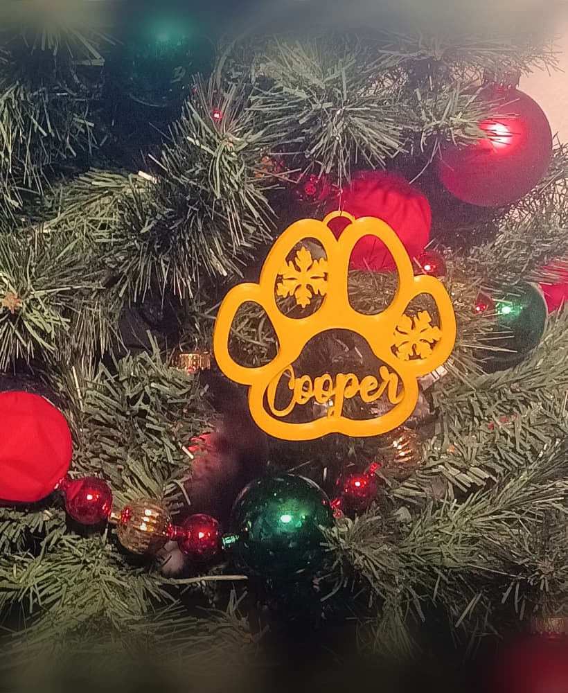 Cooper Pet Dog Paw Print Christmas Ornament Decoration 3d model