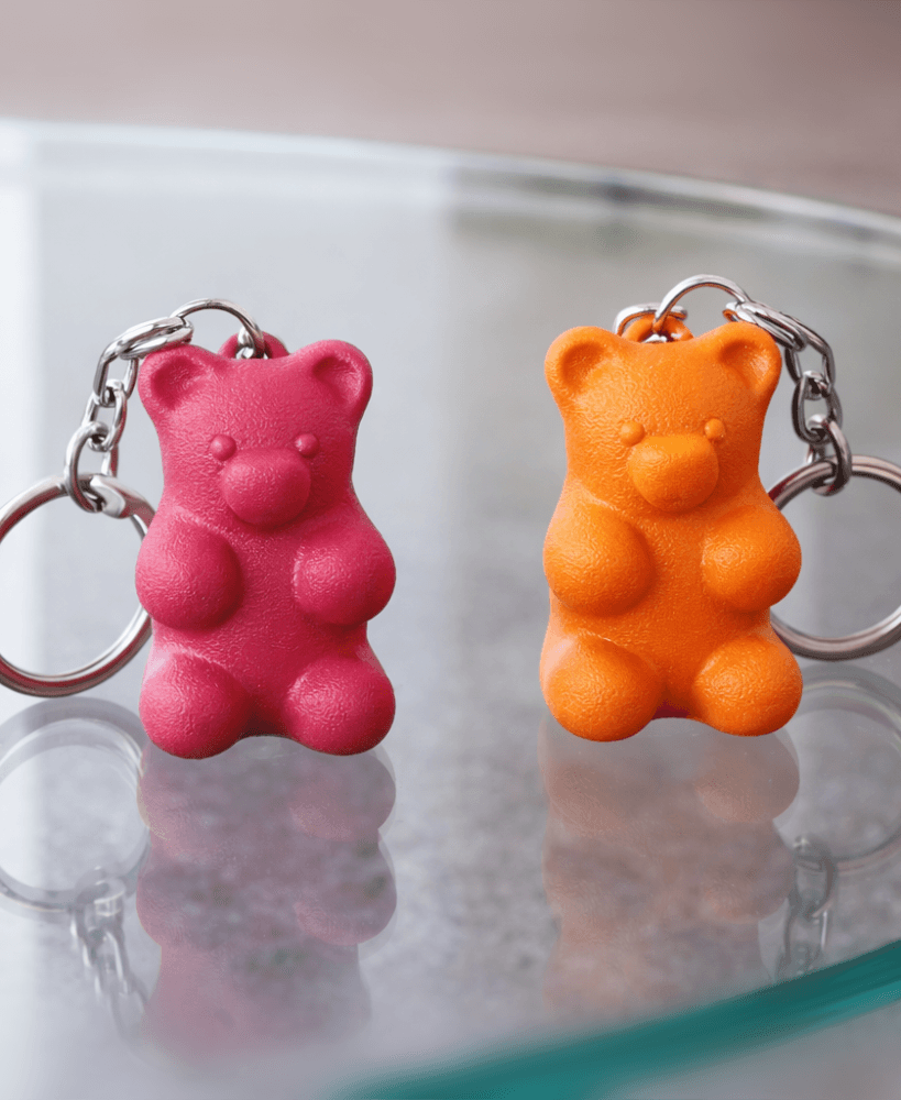 Gummy Bear Keychain | Candy-Style Playful Bear Keyring for Gifts 3d model