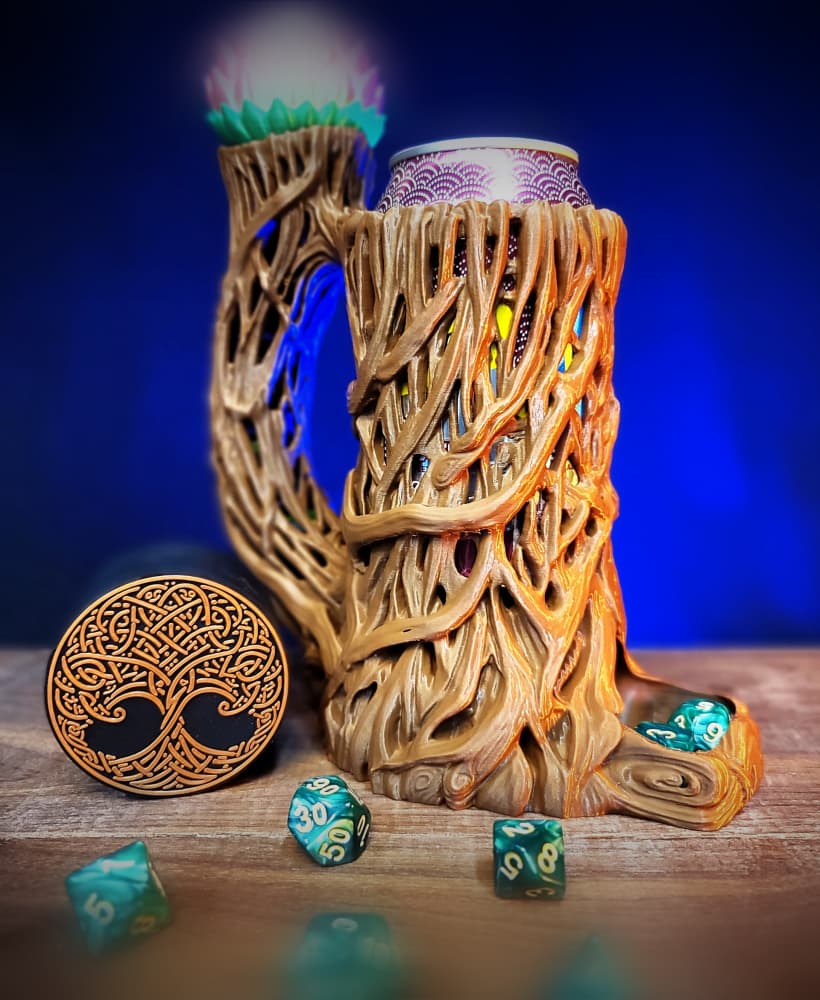12OZ. Vine of Vitality Can Cozy Dice Tower 3d model