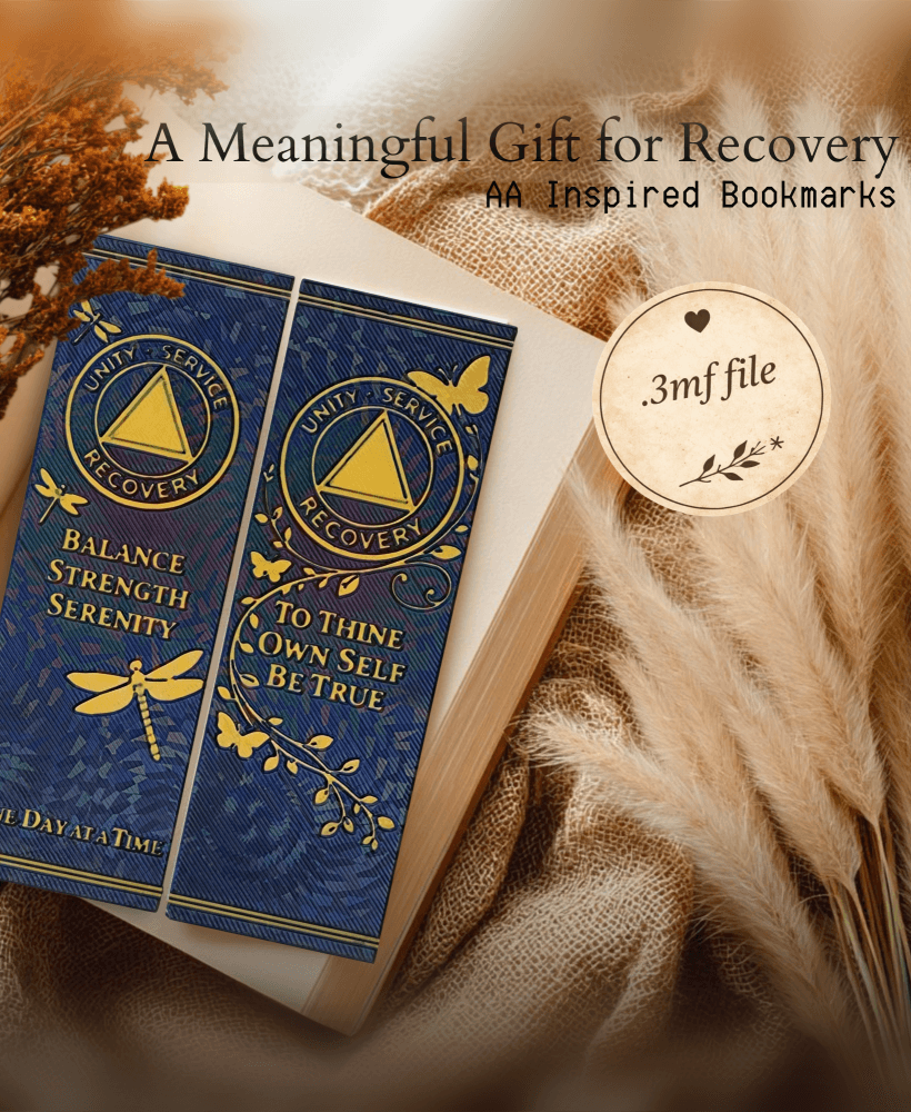 AA Recovery Bookmark - Alcoholics Anonymous 3d model