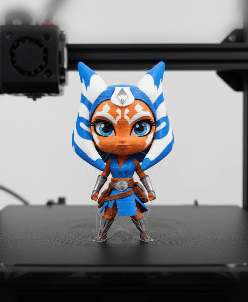 Chibi Ahsoka Tano STL – Star Wars Fan Art 3D Print – Jedi Girl Figure for Resin & FDM Printers 3d model