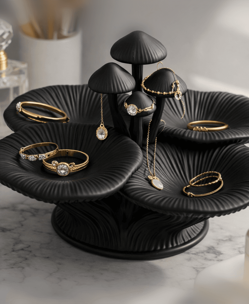 Mushroom Trinket Dish STL – Jewelry Organizer & Ring Display Tray 3d model