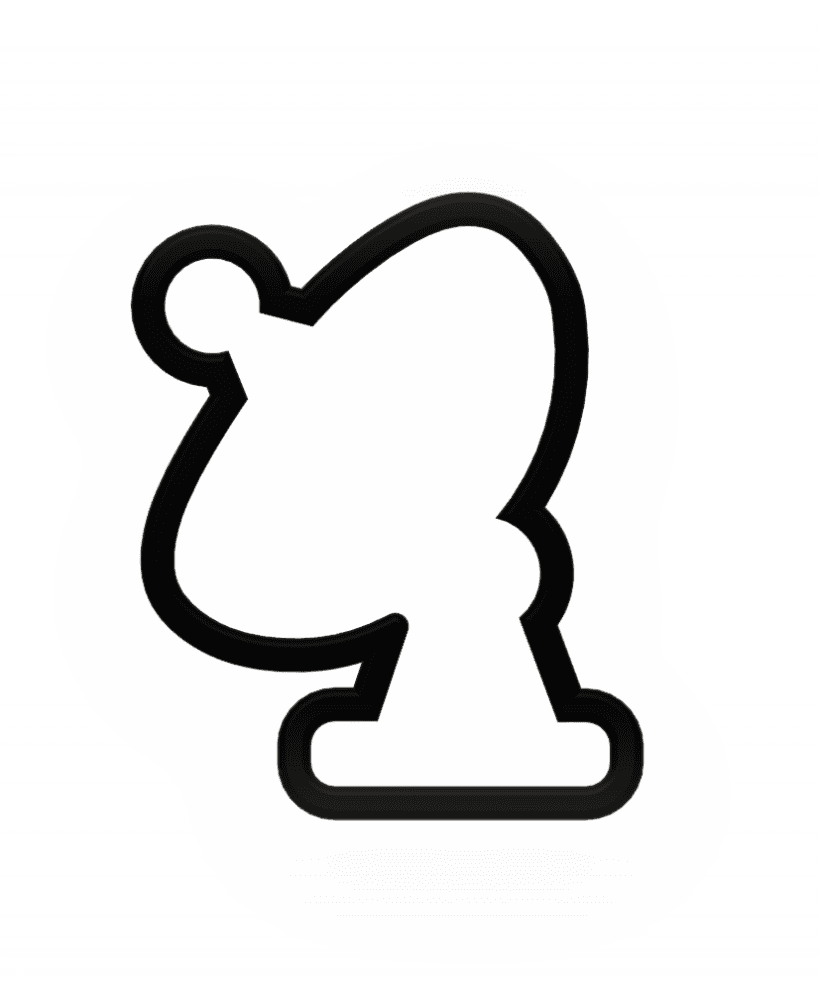 Satellite Dish Cookie Cutter STL File - 4 inches 3d model