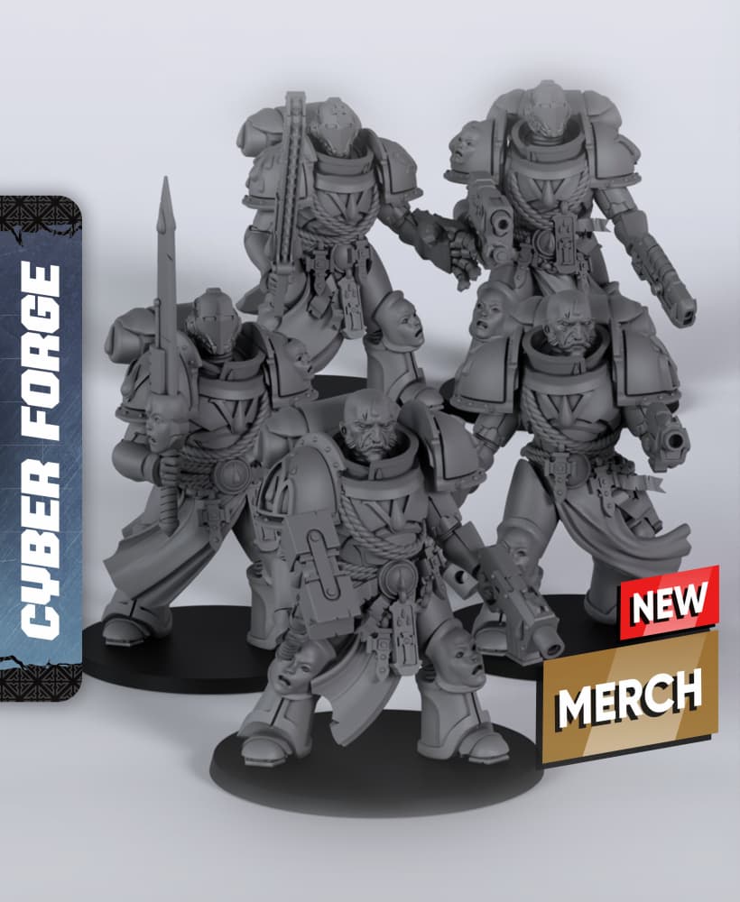 CV Battle Squad - With Free Cyberpunk Warhammer - 40k Sci-Fi Gift Ideas for RPG and Wargamers 3d model