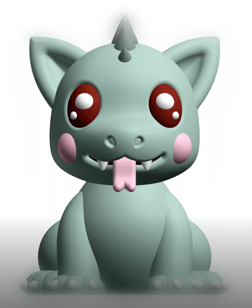 Cute Cryptid Baby Chupacabra 3D Printable Figure - Royalty Free STL 3d model