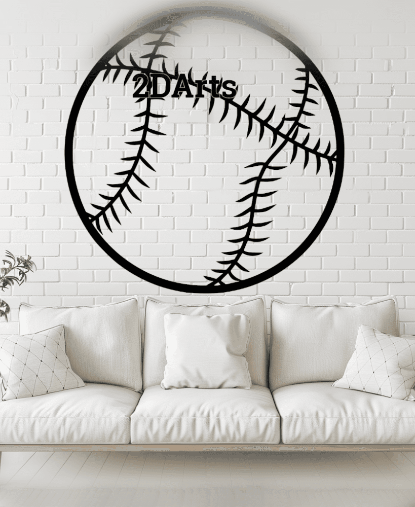 Baseball 2D Wall Art/Window Art - Digital STL & SVG Files for 3D Printing and Laser Cutting 3d model