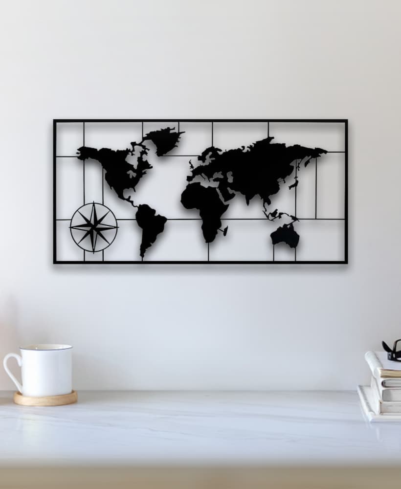 World Map Wall Art 3d model