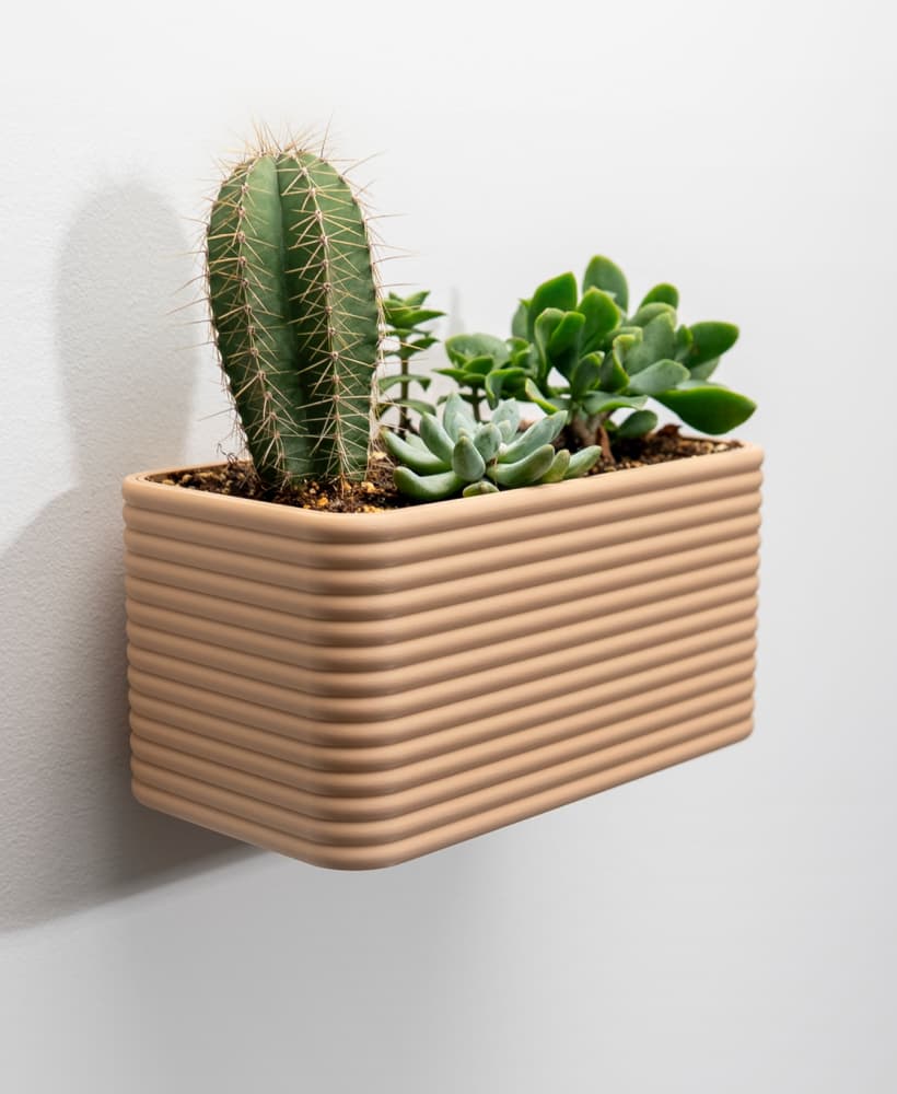 Wide Wall Planter - Poppy 3d model