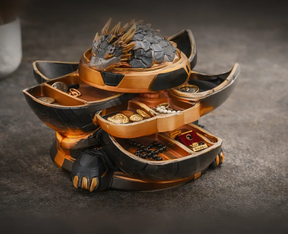 Dragon Desk Organizer Galaxy Lamp Phone Stand 3D Print 3d model