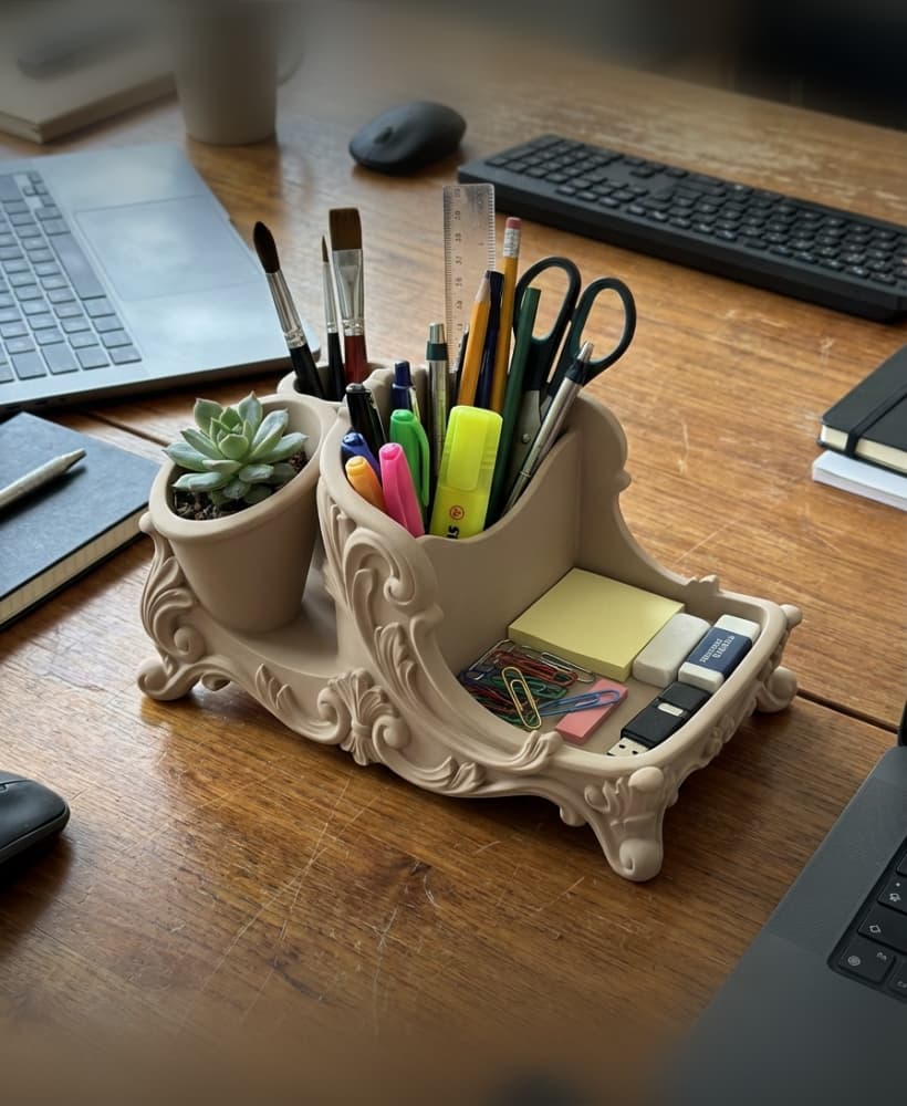 The Rococo Desktop Garden & Stationery Command Center 3d model