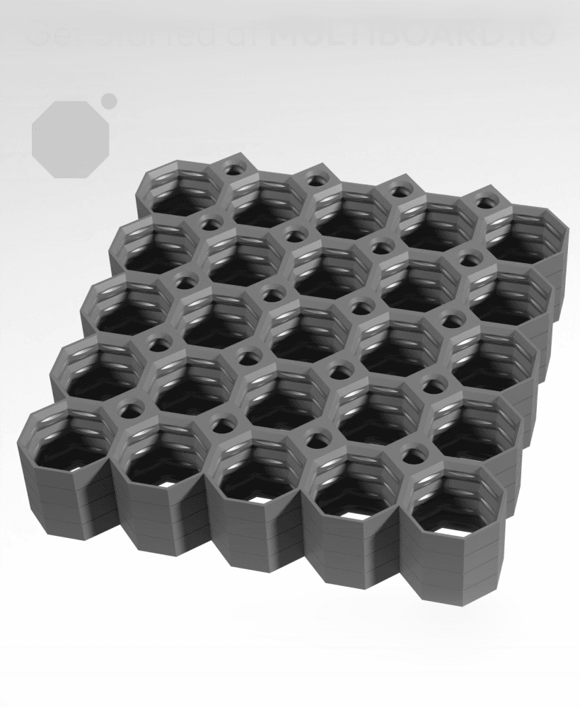 5x5 Multiboard Side Legacy Tile x4 Stack 3d model