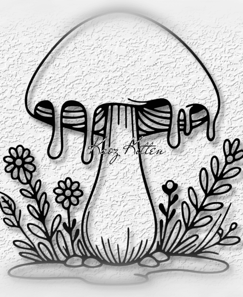 trippy dripping mushroom wall art hippie shroom home decor 3d model